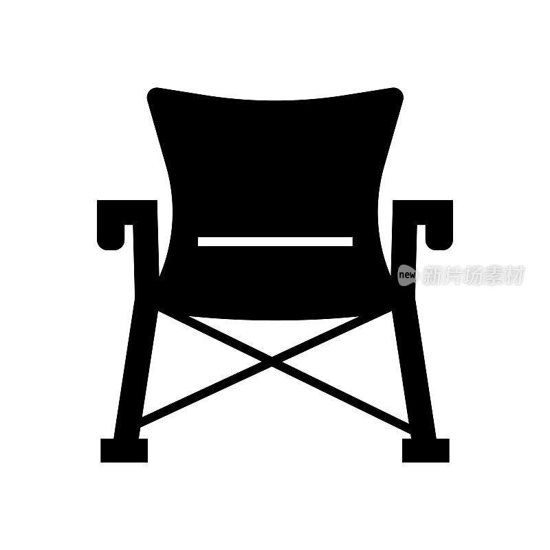 营地椅子图标固体风格。矢量图标设计元素的网页，移动应用程序，UI, UX设计